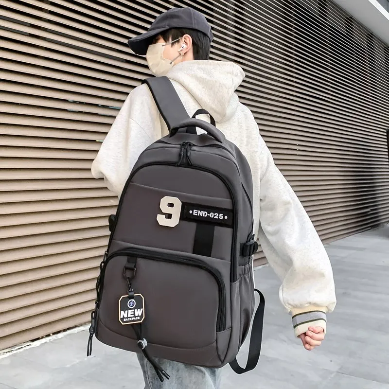 Yalu Oxford Backpack Regular Unisex Black/Dark Gray/Light Gray/Medium Gray-12