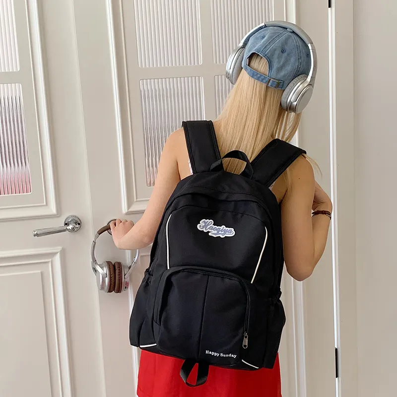 Yalu Nylon Fabric Backpack Unisex Multicolor-18