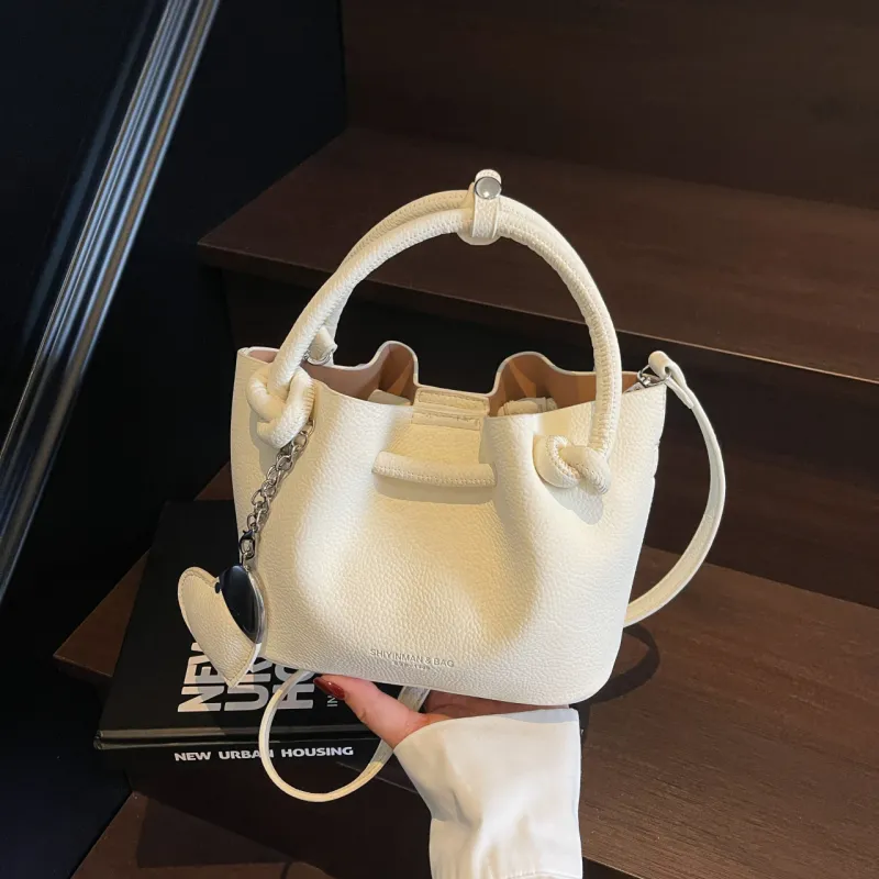 Yalu PU One Shoulder Handbag Regular Women's Black/Ecru/Pink/Green-11