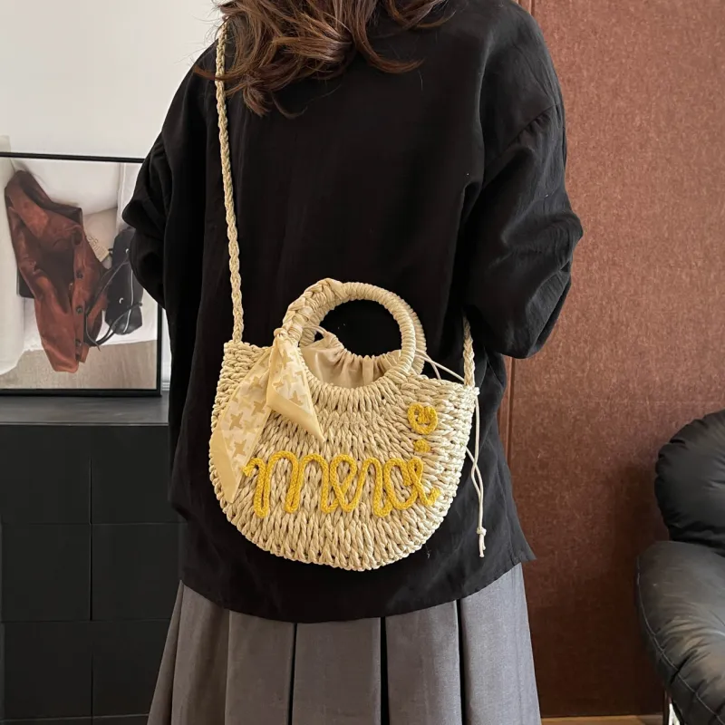 Yalu Woven Handbag Women's Orange/Yellow/Pink/Blue-10