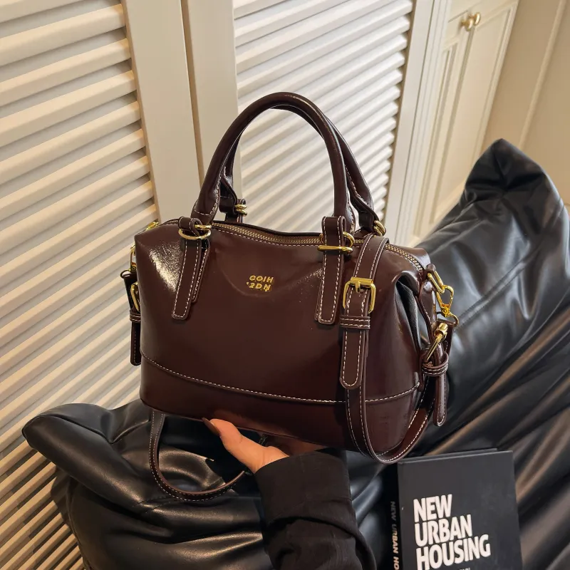Yalu PU Shoulder Bag, Crossbody Bag, Handbag Regular Women's Black/Ecru & Coffee/Burgundy & Coffee-23