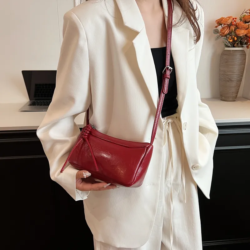 Yalu PU Shoulder Bag, Crossbody Bag Regular Women's Silver/Ecru/Black/Red-25