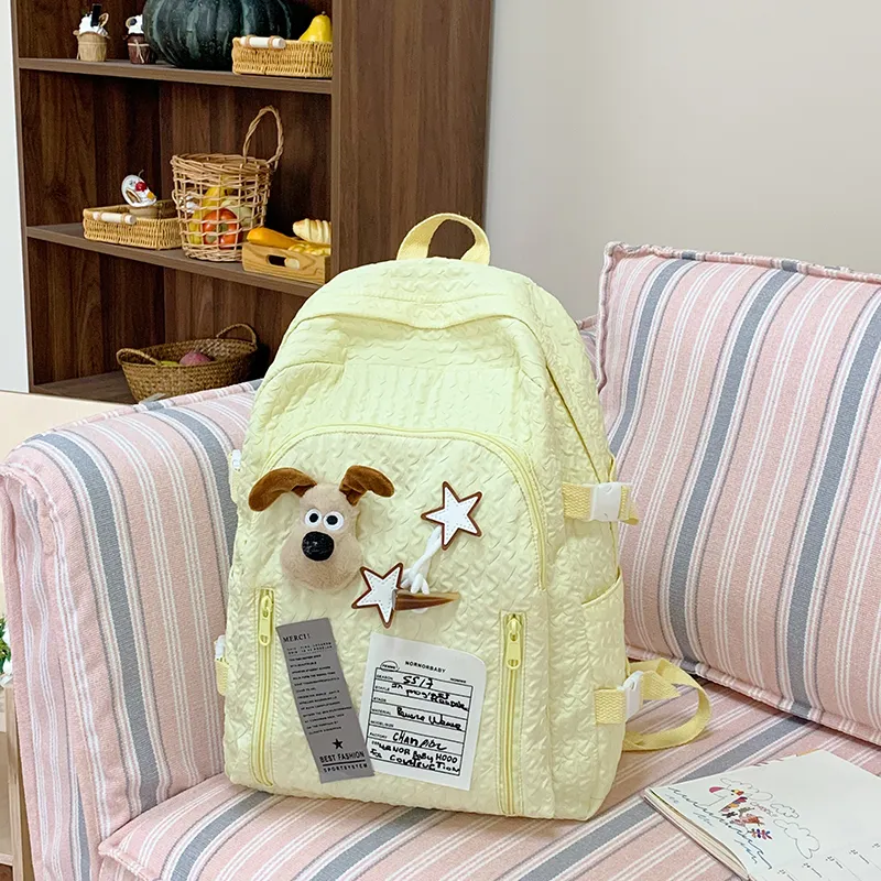 Yalu Nylon Fabric Backpack Regular Women's Light Yellow/Black/Light Green/Lake Blue/Pink-6