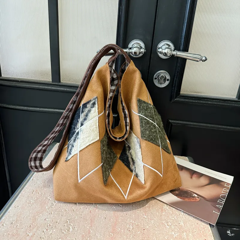 Yalu Suede Shoulder Bag Crossbody Bag Regular Women's Brown/Coffee-3