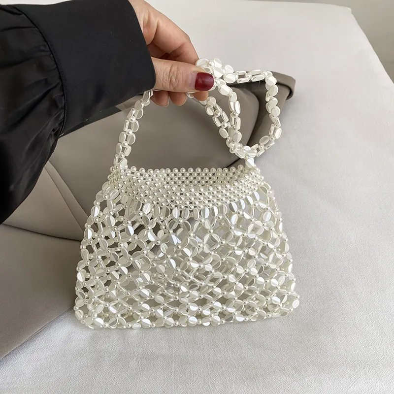 Yalu Acrylic Shoulder Bag Regular Women's White/Silver-3