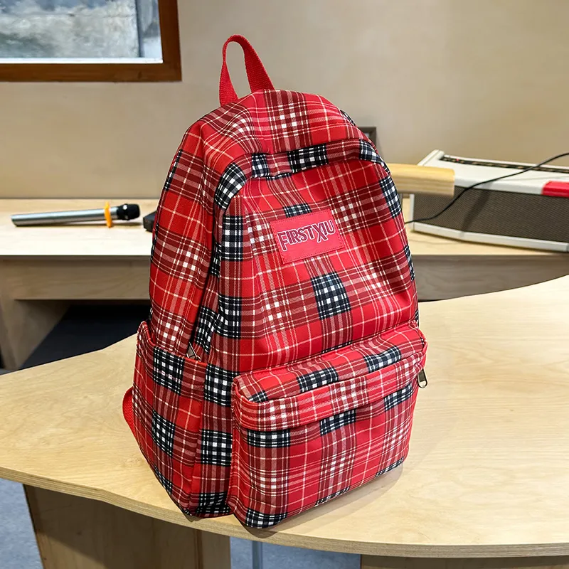Yalu Nylon Backpack Unisex Red/Green/Blue-6