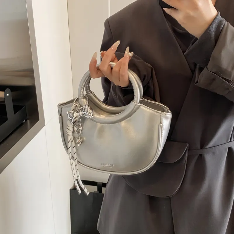 Yalu PU Shoulder Bag, Crossbody Bag, Handbag Regular Women's Silver/Black/Pink/Blue/White-3