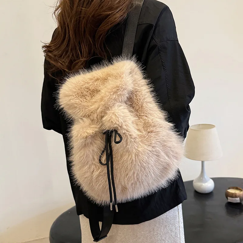 Yalu Plush Backpack Regular Women's Multicolor-4