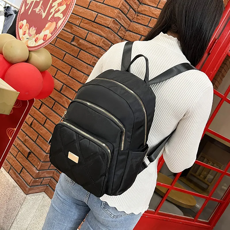 Yalu Oxford Backpack Regular Women's Silver/Black/Pink/Violet/Apricot-8