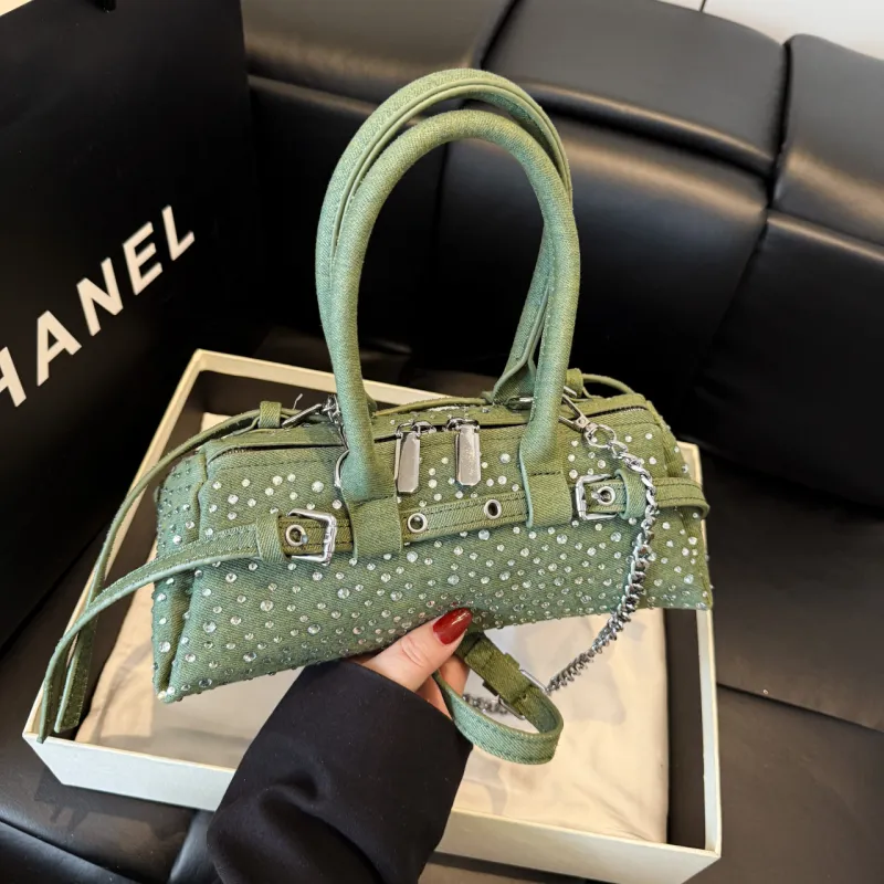 Yalu PU One Shoulder Handbag Women's Light Blue/Dark Blue/Black/Green-9