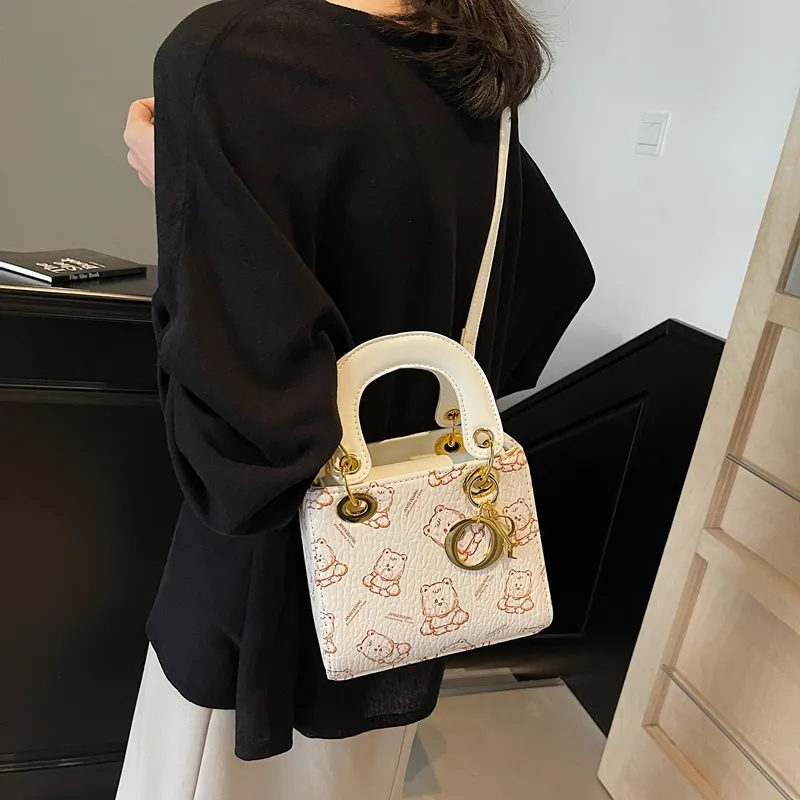 Yalu PU Lady Dior Crossbody Handbag Regular Women's Ecru/Black/Pink/Brown-4