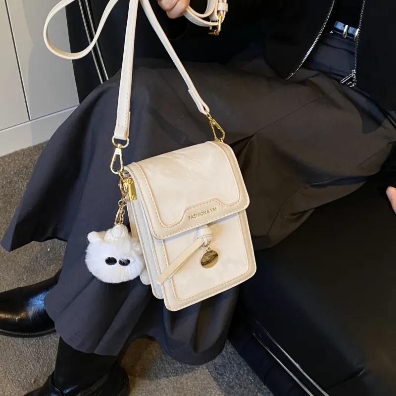 Yalu PU Cell Phone Pouch Crossbody Bags Shoulder Bags Regular Women's Black/Silver/Pink/White-26