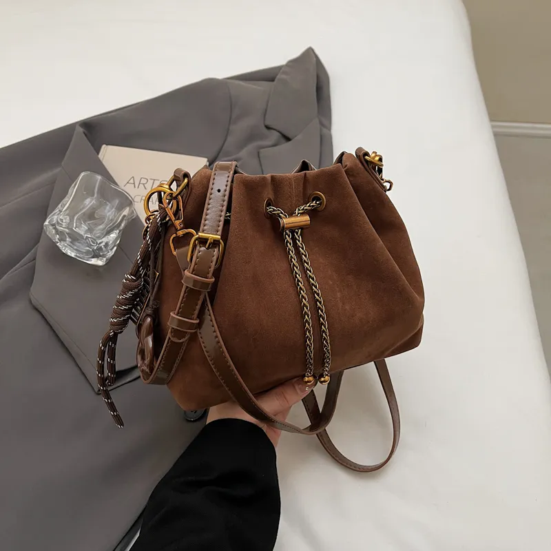 Yalu PU Suede Material Shoulder Bag Regular Women's Multicolor-3