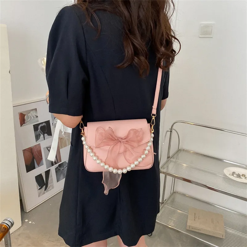 Yalu PU Shoulder Bag Women's White/Black/Blue/Pink-12
