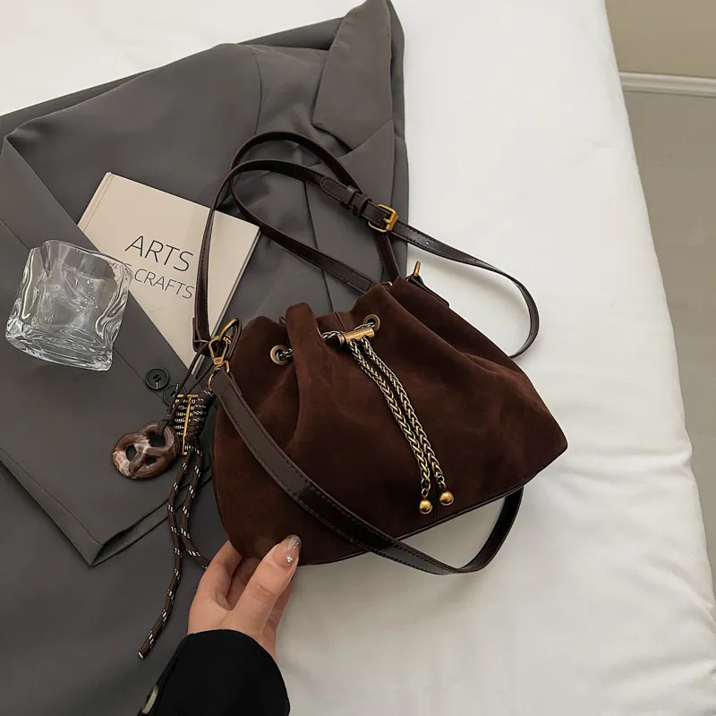 Yalu PU Suede Material Shoulder Bag Regular Women's Multicolor-7