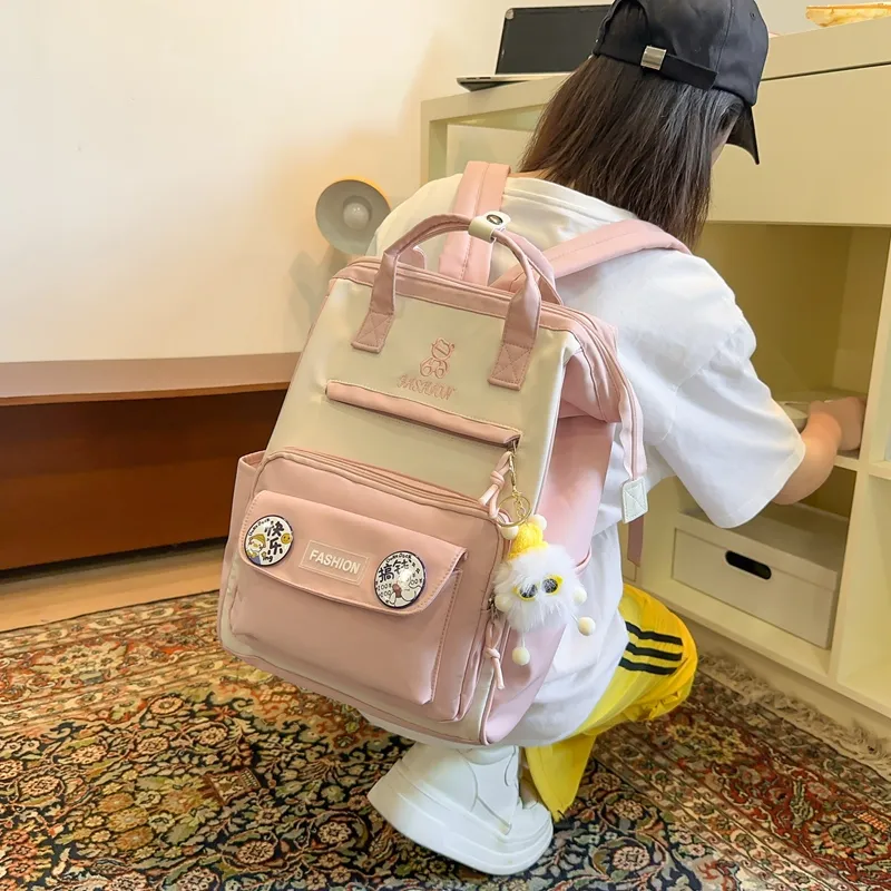 Yalu Nylon Combo Backpack Portable Backpacks Regular Unisex Multicolor-13