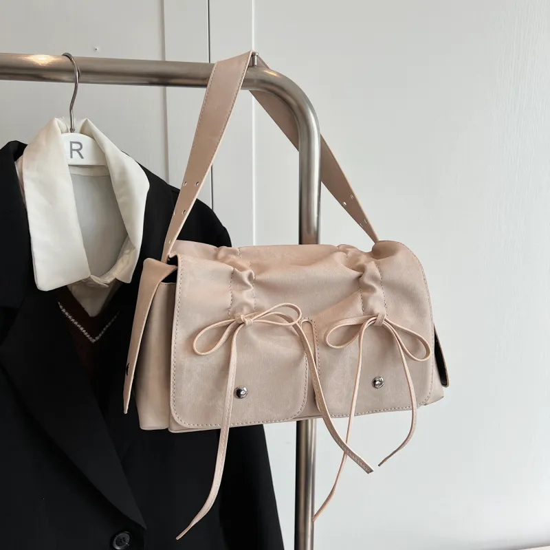 Yalu PU Shoulder Bag Women's Black/Blue/Coffee/Pink/Ecru-19