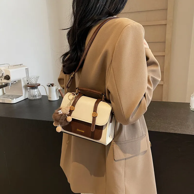 Yalu PU Shoulder Bag, Crossbody Bag, Handbag Regular Women's Ecru/Black/Dark Brown/Coffee-3
