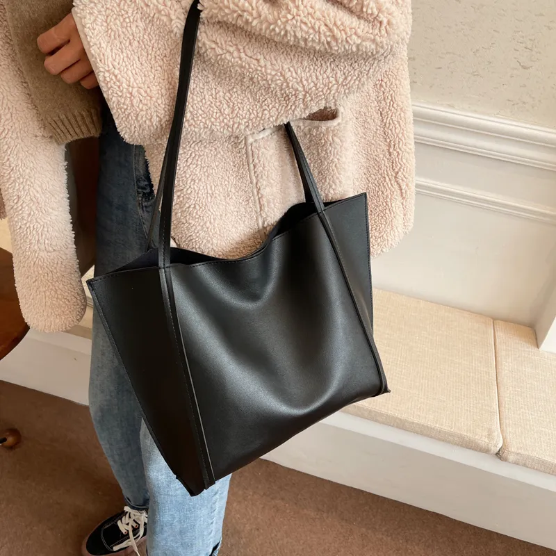 Yalu PU Material Handbag, Shoulder Bag Tubas Women's Black/Coffee/Brown/Ecru-4