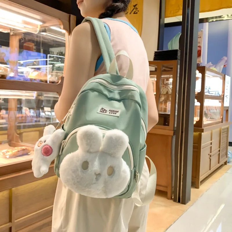 Yalu Nylon Backpack Regular Women's Black/Pink/Green/Purple/Orange-8