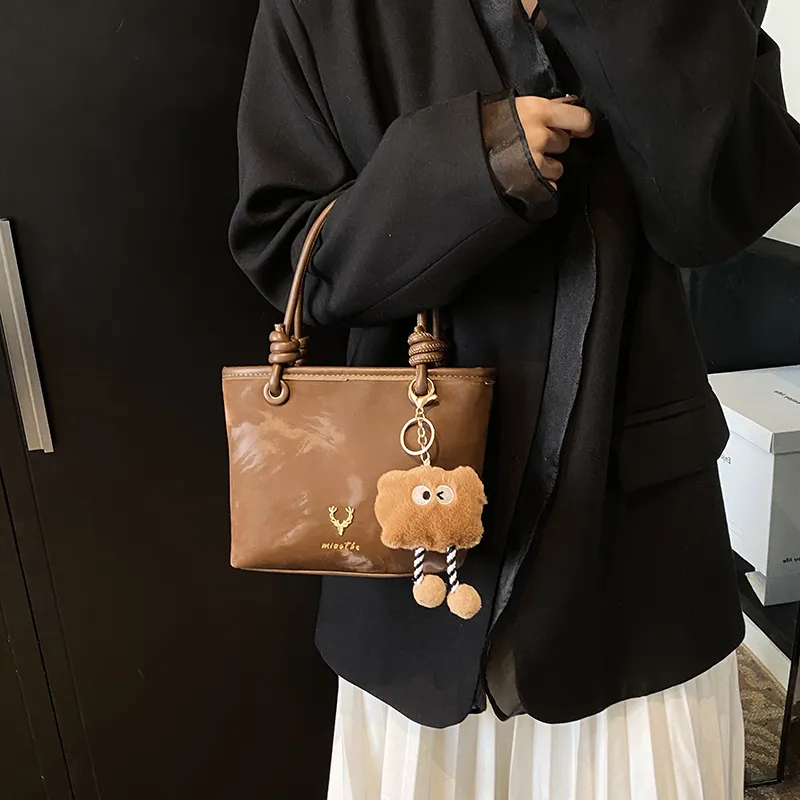 Yalu PU Tote Bag, Shopping Bag, Shoulder Bag, Handbag Regular Women's Black/Beige/Brown-17