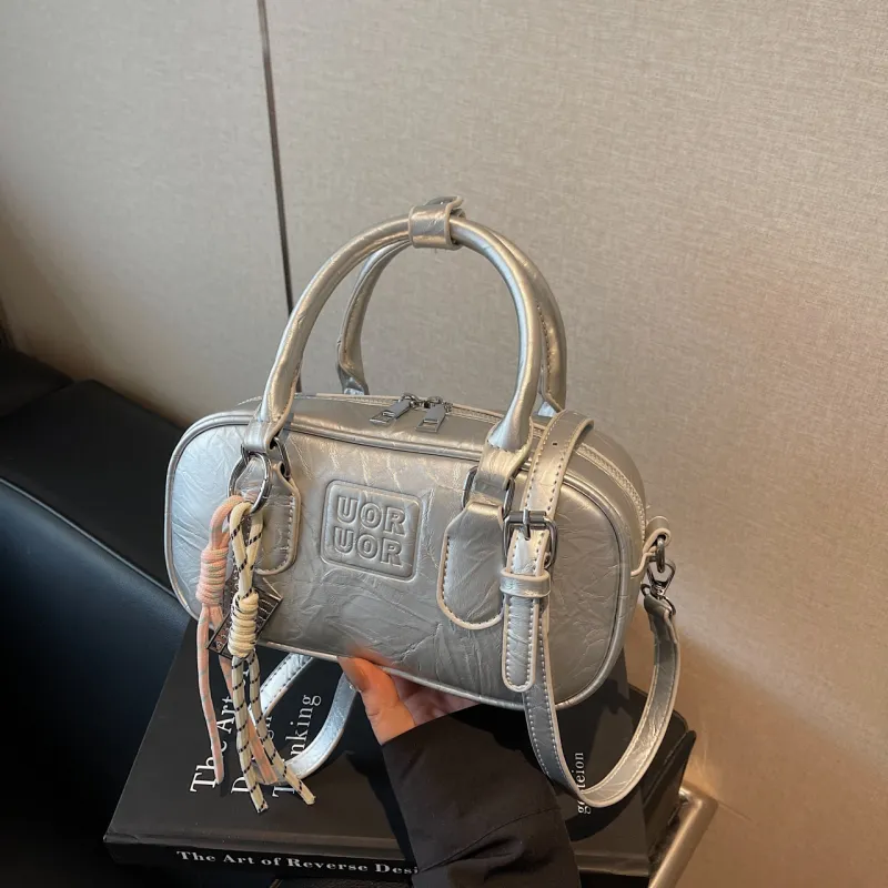 Yalu PU Handbag Regular Women's Black/Pink/White/Silver-22