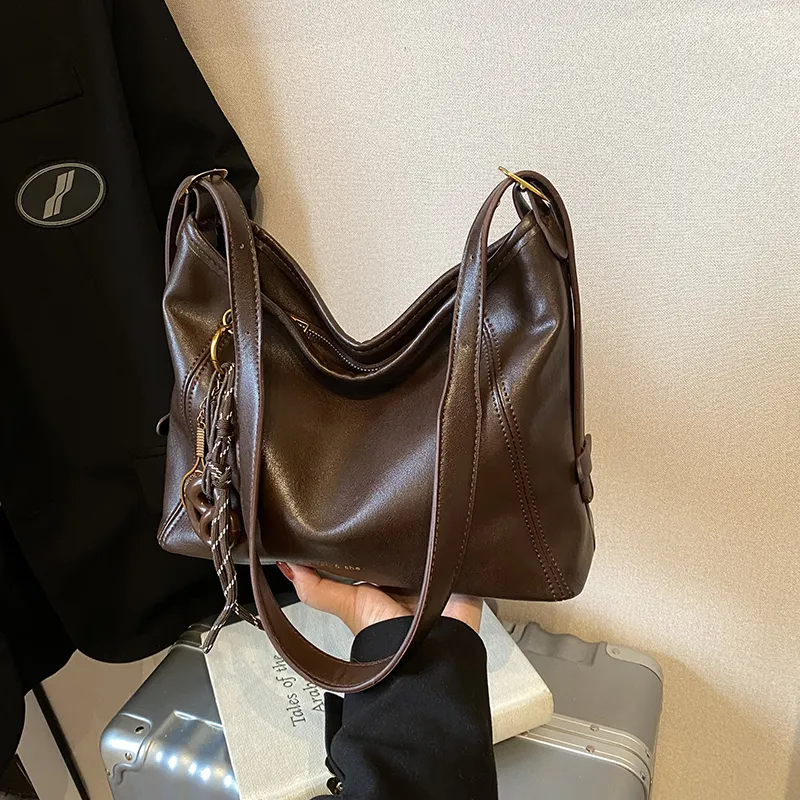 Yalu PU Shoulder Bag Small Size Large Size Women's Coffee/Black-2