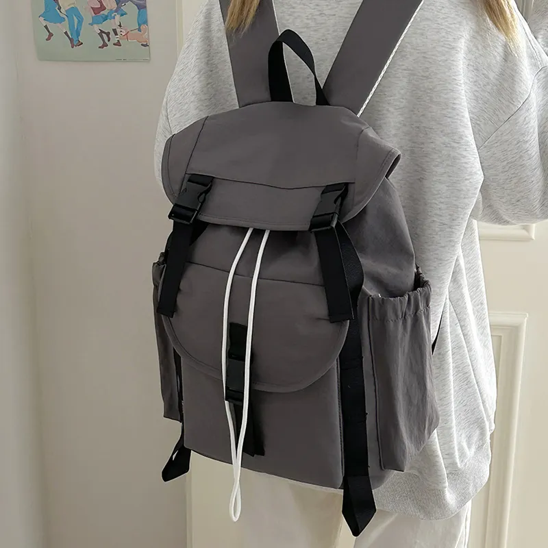 Yalu Nylon Backpack Regular Unisex Green/Khaki/Gray/Black-16
