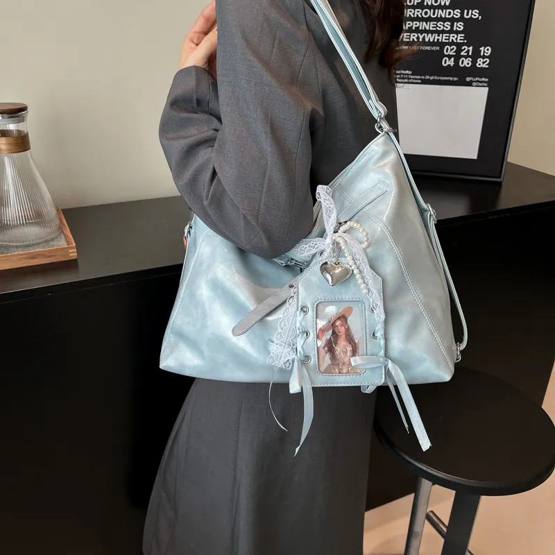 Yalu PU Backpack Regular Women's White/Blue/Black/Pink-10