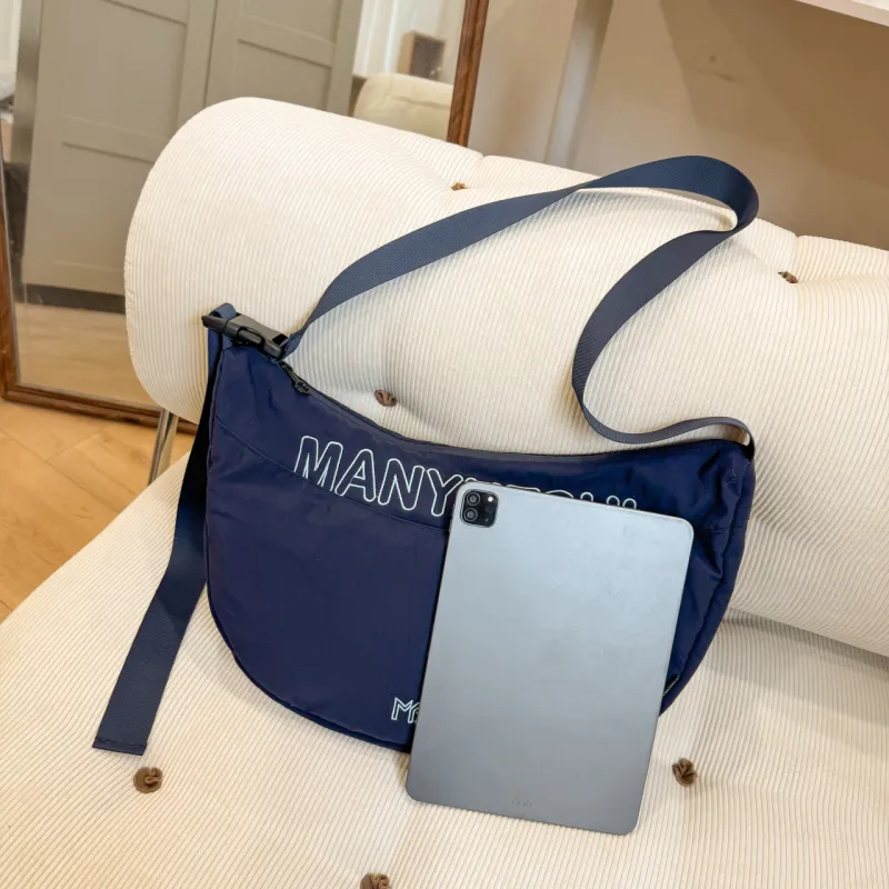 Yalu Nylon Dumpling Bag, Shoulder Bag, Crossbody Bag Women's Black/Gray/Blue-8