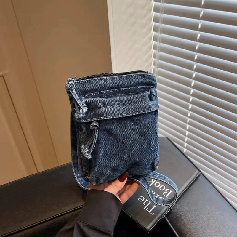 Yalu Denim Shoulder Bag, Crossbody Bag Regular Women's Black/Dark Blue/Light Green-12