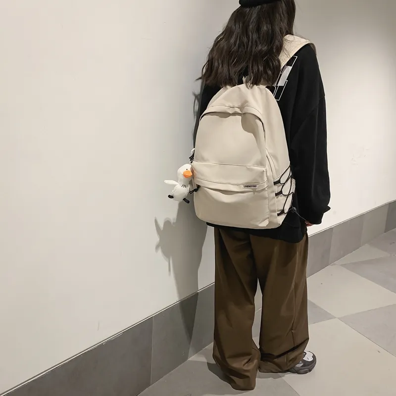 Yalu Nylon Backpack Regular Unisex White/Black-13