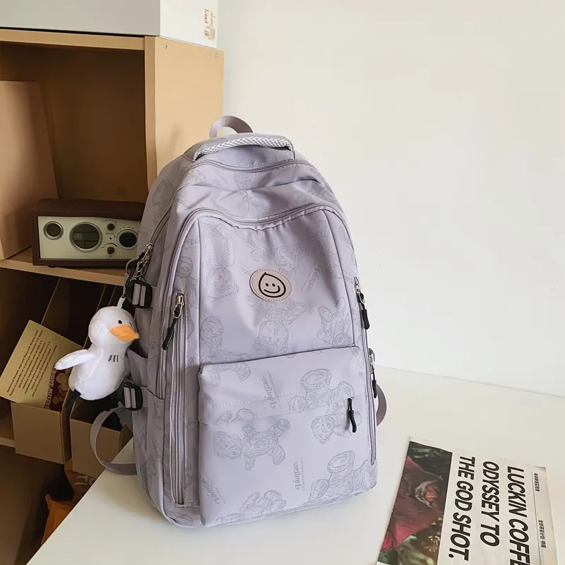 Yalu Nylon Backpack Regular Unisex Multicolor-15