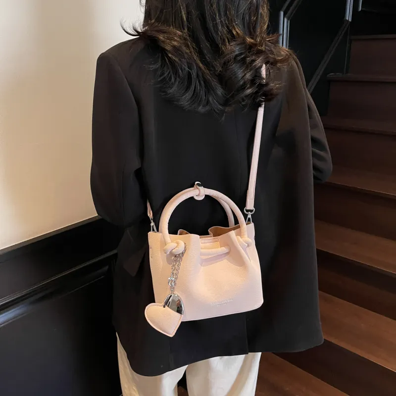 Yalu PU One Shoulder Handbag Regular Women's Black/Ecru/Pink/Green-14