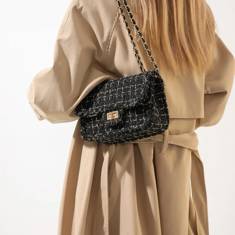 Yalu Woven Crossbody Bag, Shoulder Bag Women's White/Black-10
