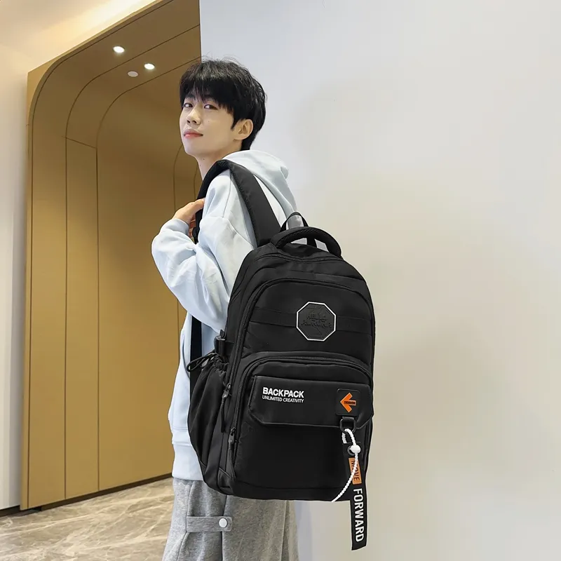 Yalu Nylon School Bag Travel Bag Hiking Backpack Unisex Trendy Khaki/Classic Black/Elegant Gray/Quality Gray Green-9