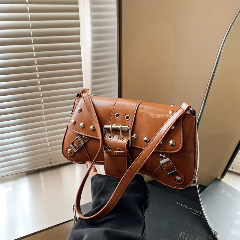 Yalu PU Shoulder Bag Women's White/Black/Red/Green/Brown-14