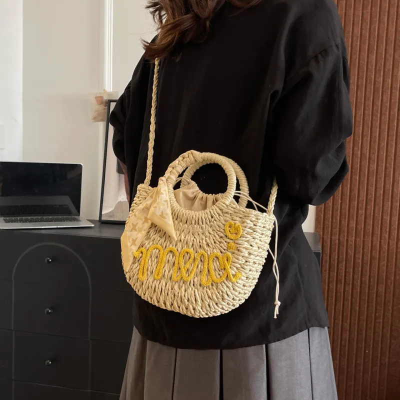 Yalu Woven Handbag Women's Orange/Yellow/Pink/Blue-11