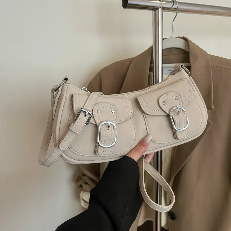 Yalu PU Shoulder Bag Women's Brown/Black/Pink/White/Khaki-15