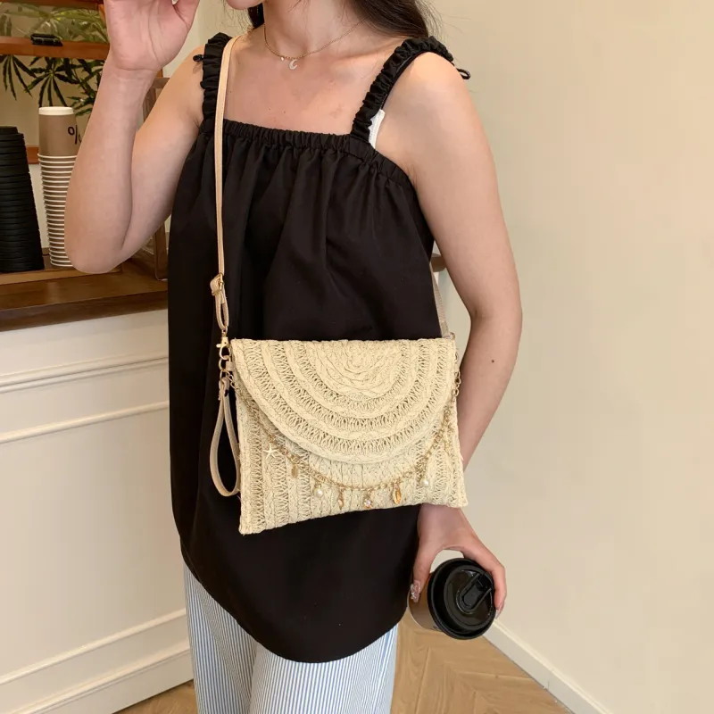 Yalu Woven Crossbody Bag Shoulder Bag Regular Women's Ecru/Khaki-2