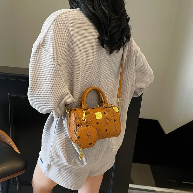 Yalu PU Handbag Regular Women's Brown/Pink/Ecru-3