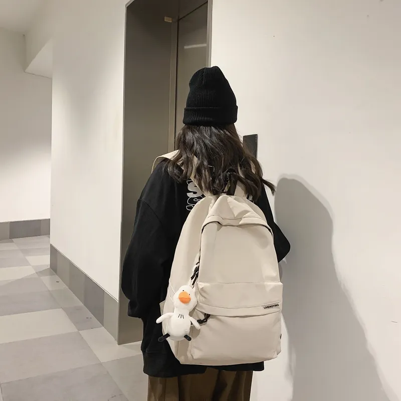 Yalu Nylon Backpack Regular Unisex White/Black-12