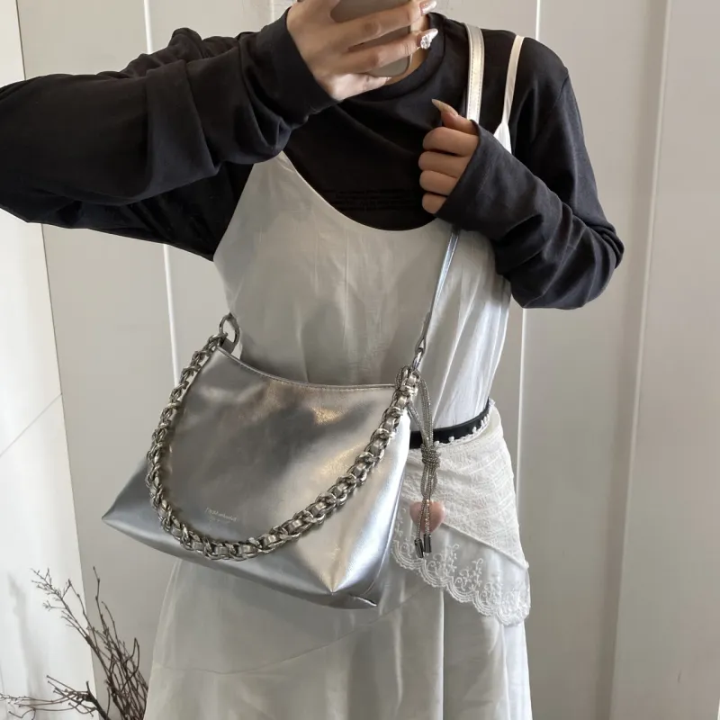 Yalu PU Portable Crossbody Bag, Shoulder Bag Regular Women's White/Silver/Black/Pink-12