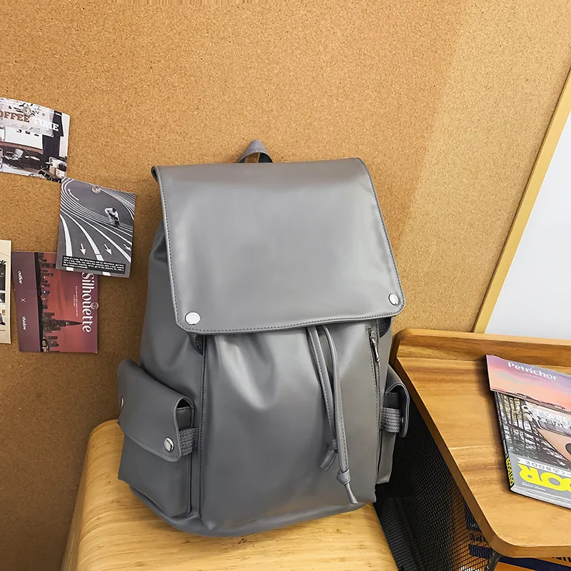 Yalu PU Backpack Unisex White/Gray/Black/Khaki-16