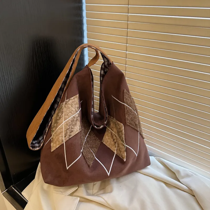 Yalu Suede Shoulder Bag Crossbody Bag Regular Women's Brown/Coffee-7