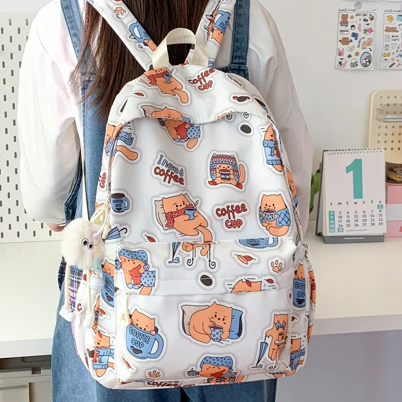 Yalu Nylon Fabric Backpack Regular Unisex Multicolor-2