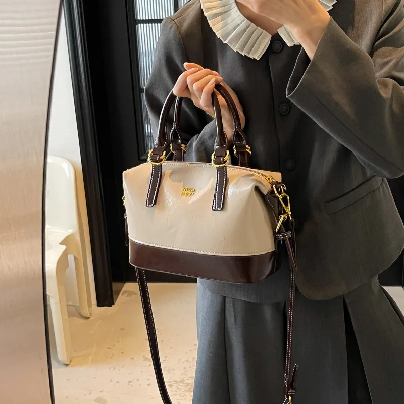 Yalu PU Shoulder Bag, Crossbody Bag, Handbag Regular Women's Black/Ecru & Coffee/Burgundy & Coffee-10
