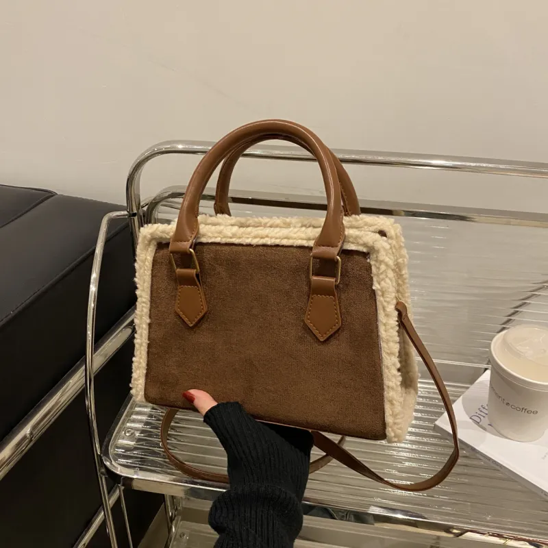 Yalu Velour Handbags Shoulder Bag Crossbody Bag Regular Women's Coffee/Brown/Black/Red-2