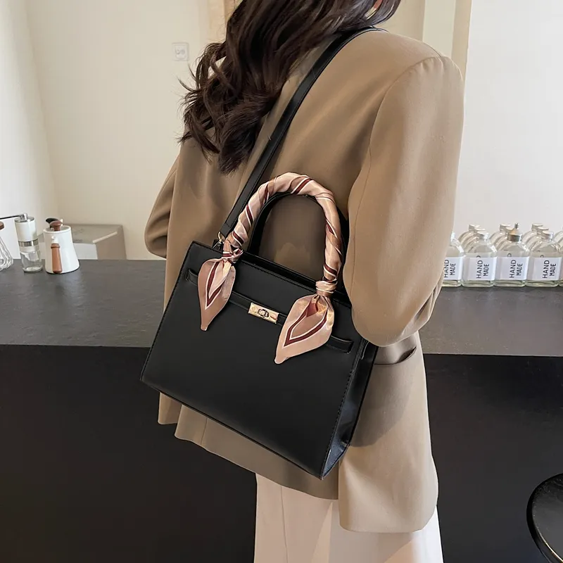Yalu PU Handbag, Shoulder Bag, Crossbody Bag Regular Women's Black/Red-3