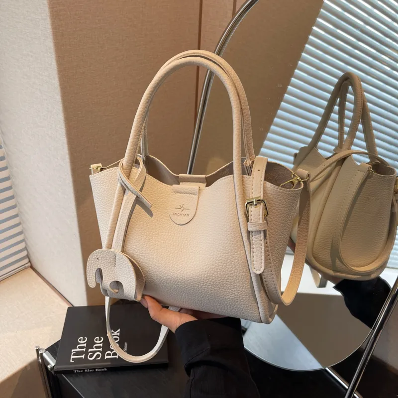 Yalu PU Handbag Women's Black/Ecru/Coffee/Brown/Khaki-9